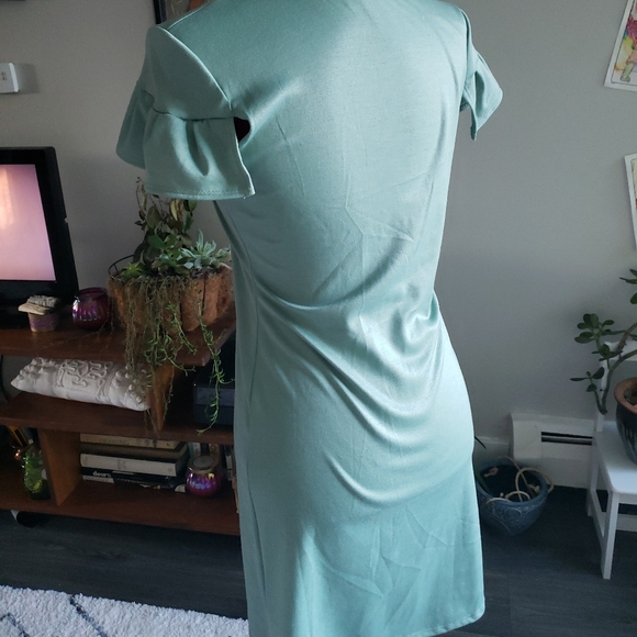 NeeSee's Dresses Boutique Mint Green Ruffle Midi S - Picture 4 of 6